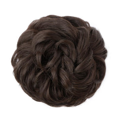 MORICA extensión de pelo sintético para coleta, tono café oscuro, acabado natural.