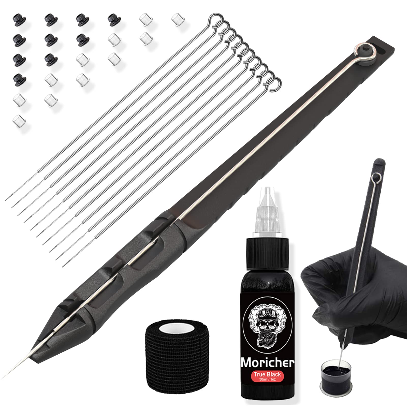 Moricher boligrafo-tatuaje-punzado-manual, precision para principiantes.