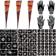Conos Moricher de henné marrón para diseños temporales en la piel.
