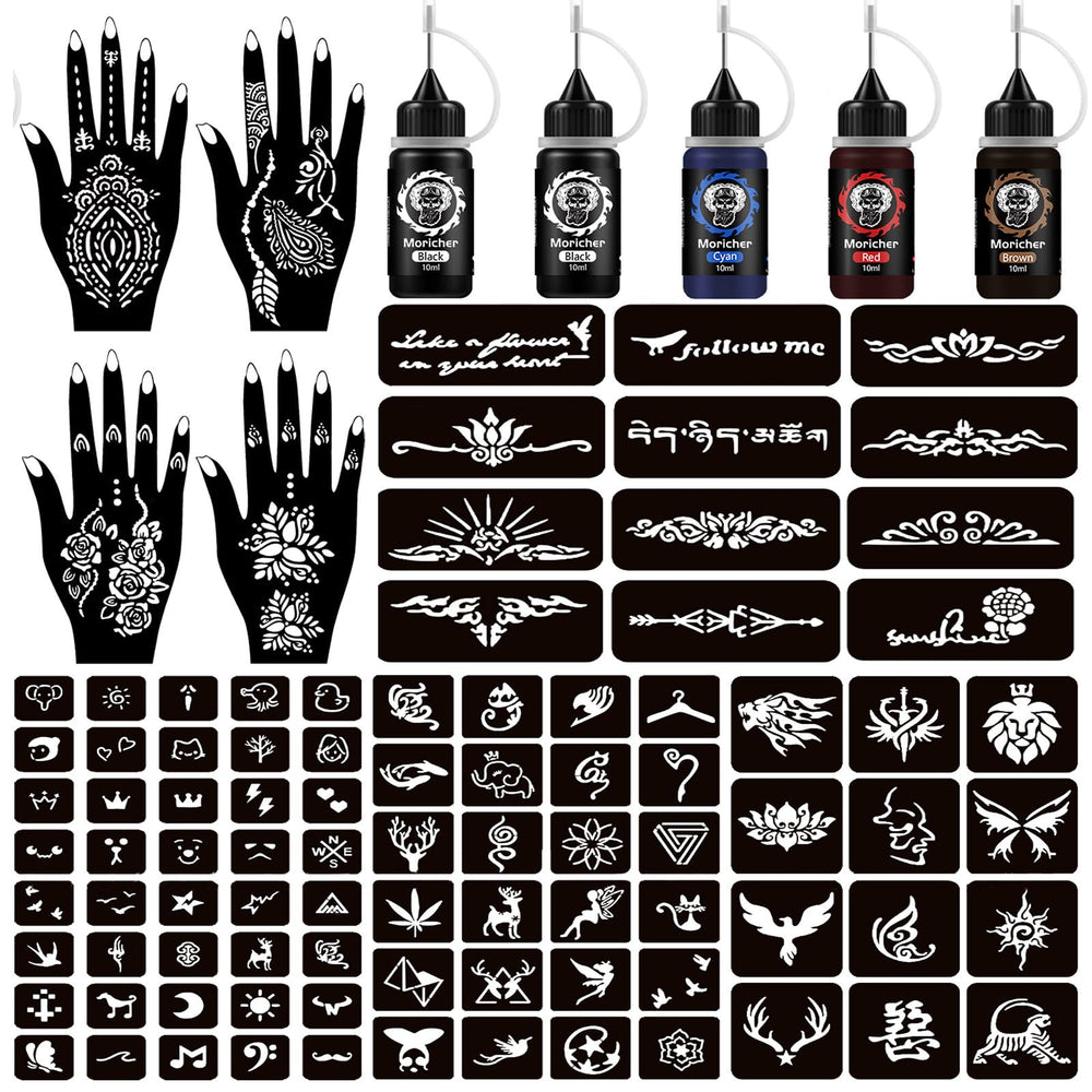 Moricher kit henna tatuaje temporal para crear diseños en casa.