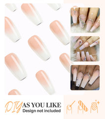 Morily kit de 24 piezas de uñas postizas con todas las tallas para ajustar.