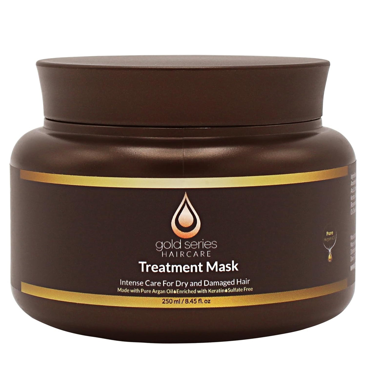 Moroccan Gold Series – Bouteille du masque à l’argan pour hydrater en profondeur.
