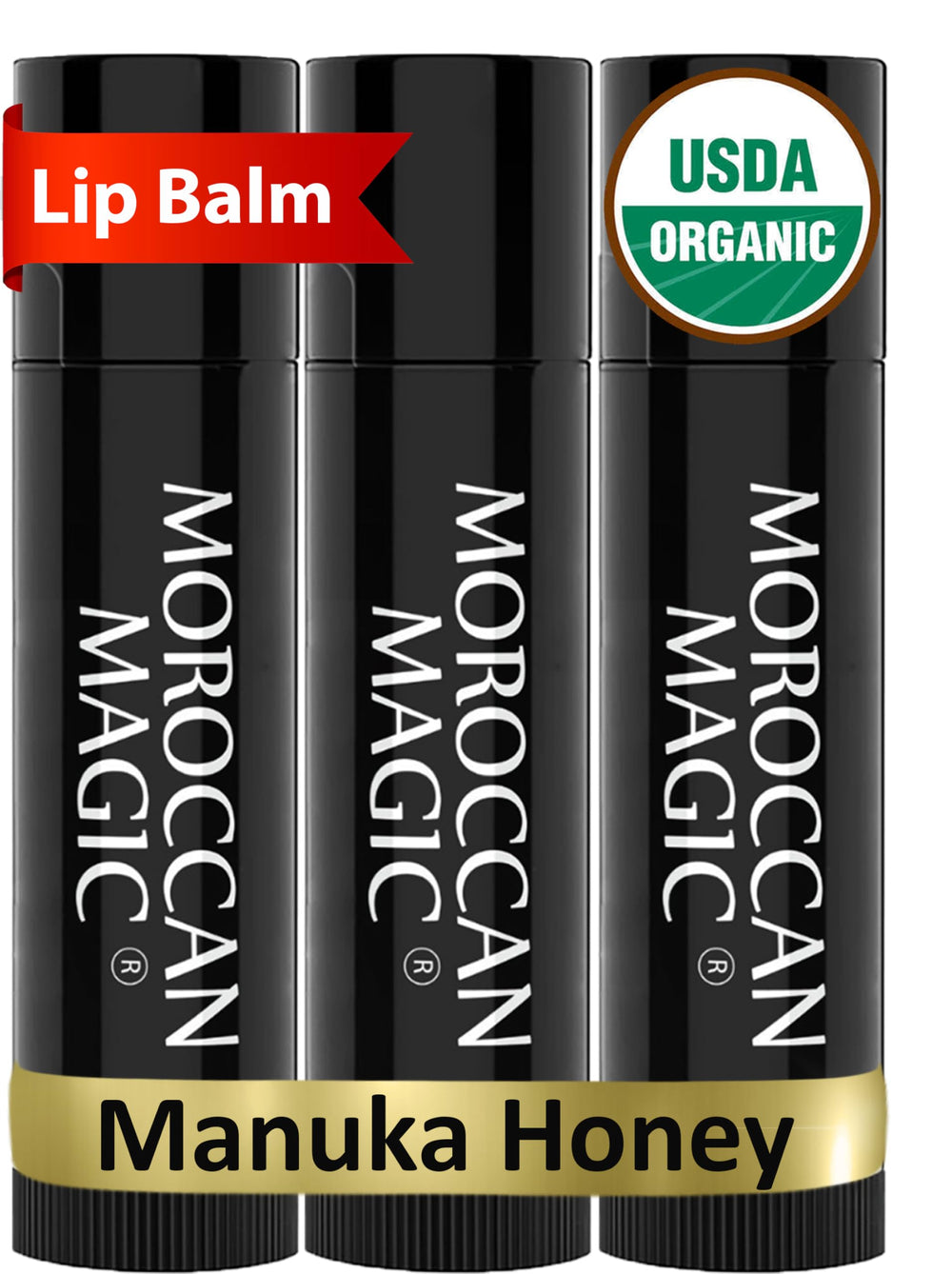 Moroccan Magic balsamo labial Manuka miel pack 3 para hidratacion duradera