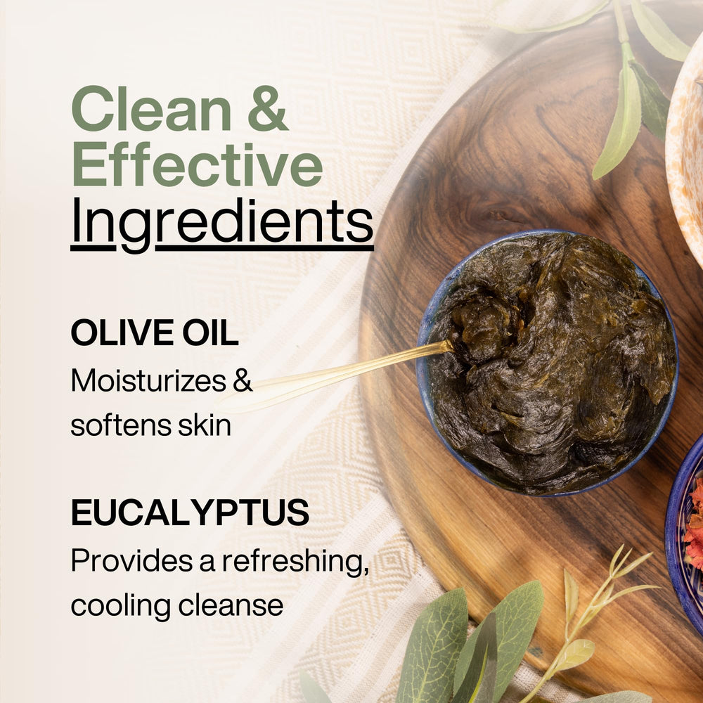 Jabón Negro Hammam Moroccon Mchicha, exfoliación con guante beldi para piel más suave.