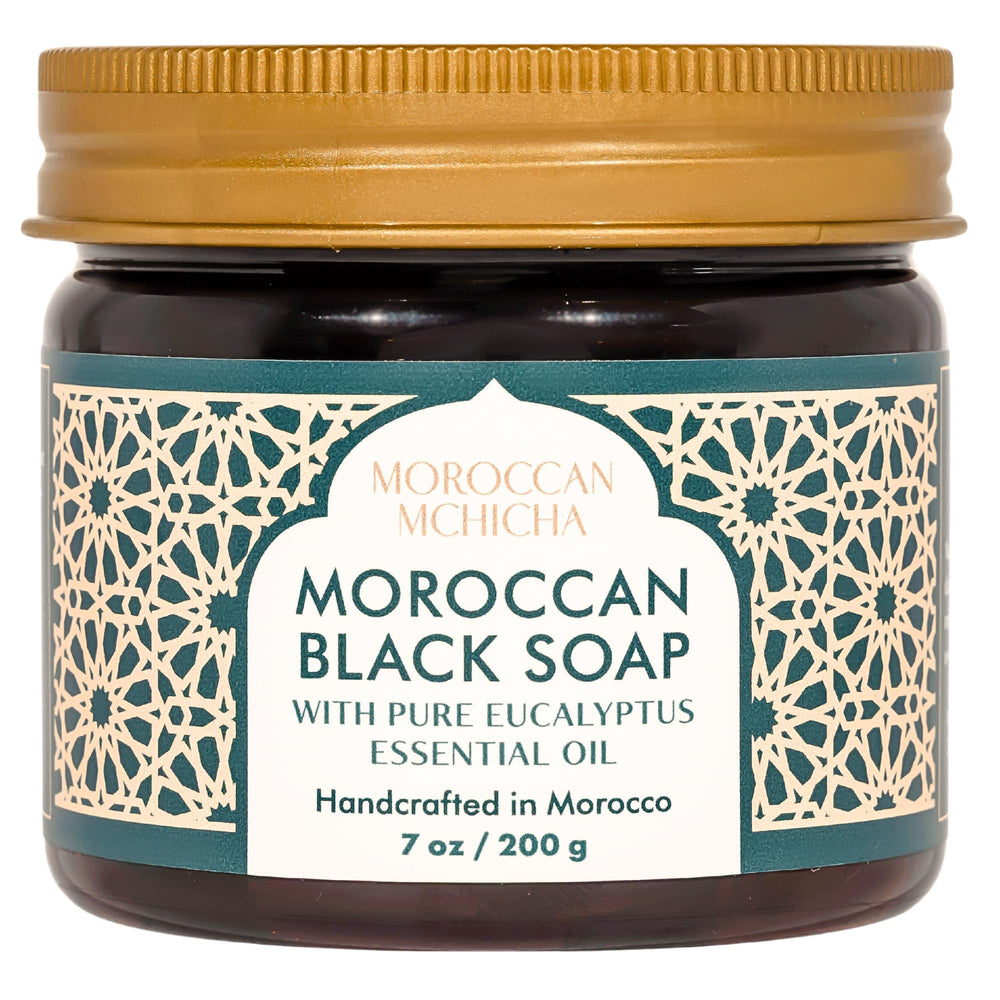 Jabón Negro Hammam Moroccon Mchicha, textura suave para limpieza diaria y piel suave.