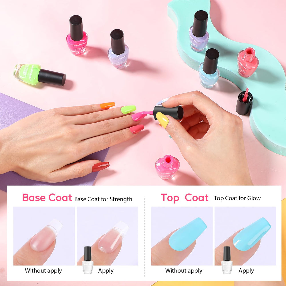 Morovan colores vivos para uñas llamativas.