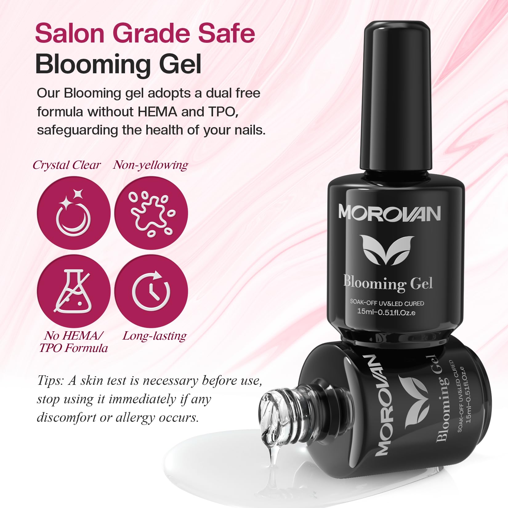 Morovan Blooming Gel delineado floral, perfecto para diseños florales.
