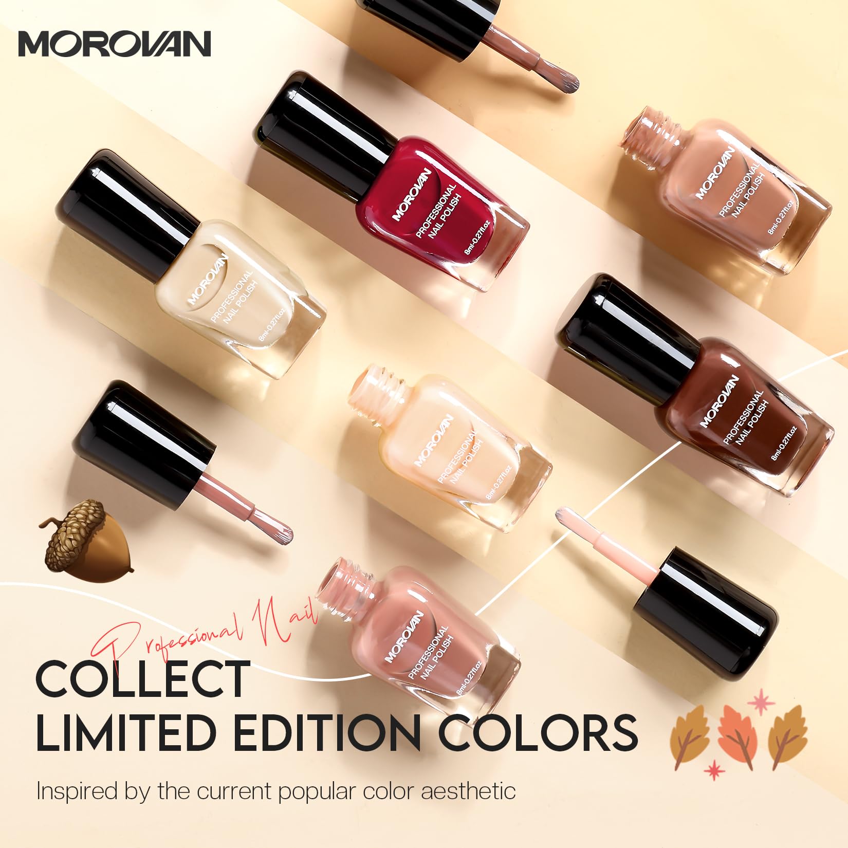 Morovan Brown Nail Polish Set fall-nails-collection complements autumn outfits
