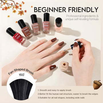 Morovan Brown Nail Polish Set vitamin-enriched formula for vibrant color