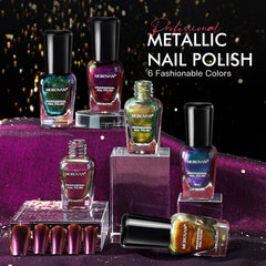 Morovan gold chrome polish adds high-gloss drama for special occasions.
