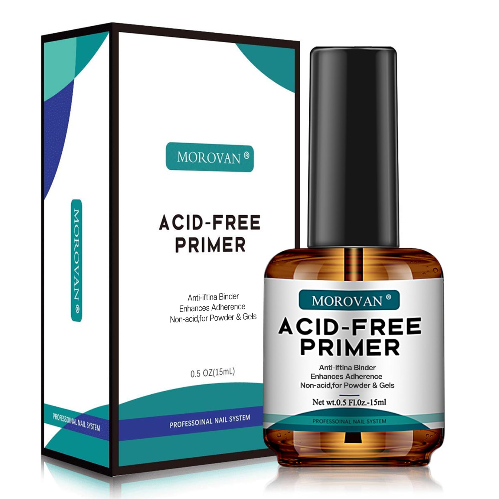 Morovan Primer libre de ácido, botella vertida para aplicación precisa de gel
