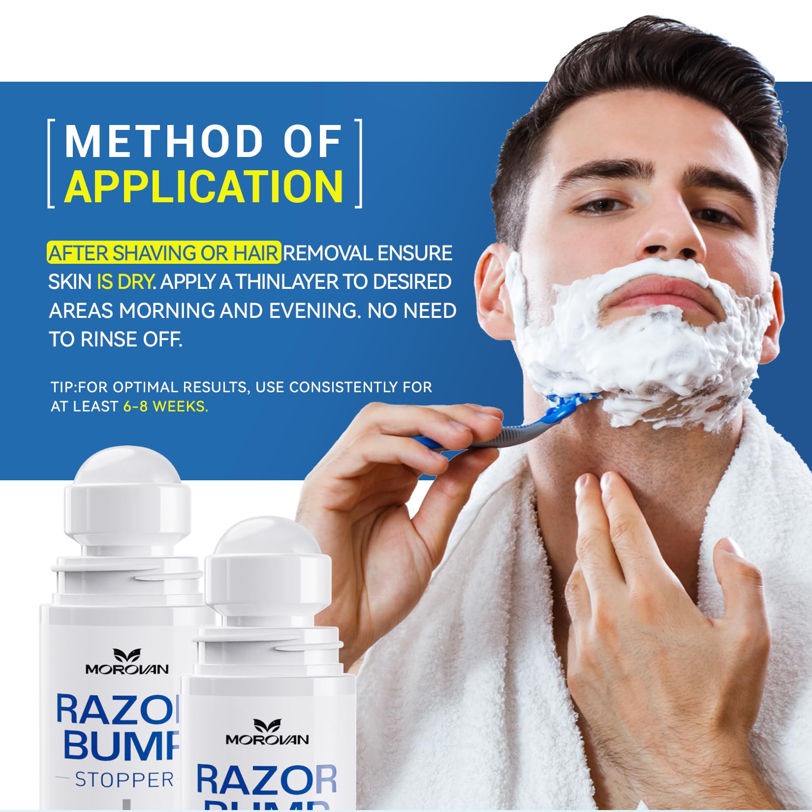 Morovan, dermatologicamente probado, para piel suave y sin irritacion.