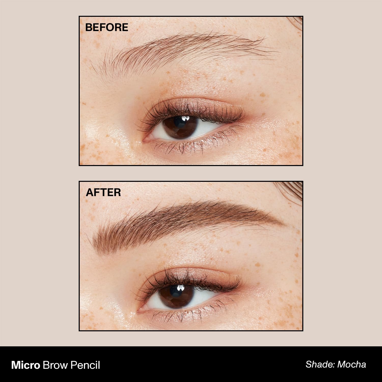 MORPHE Micro Dual Eyebrow Pencil con cepillo para difuminar y peinar las cejas.