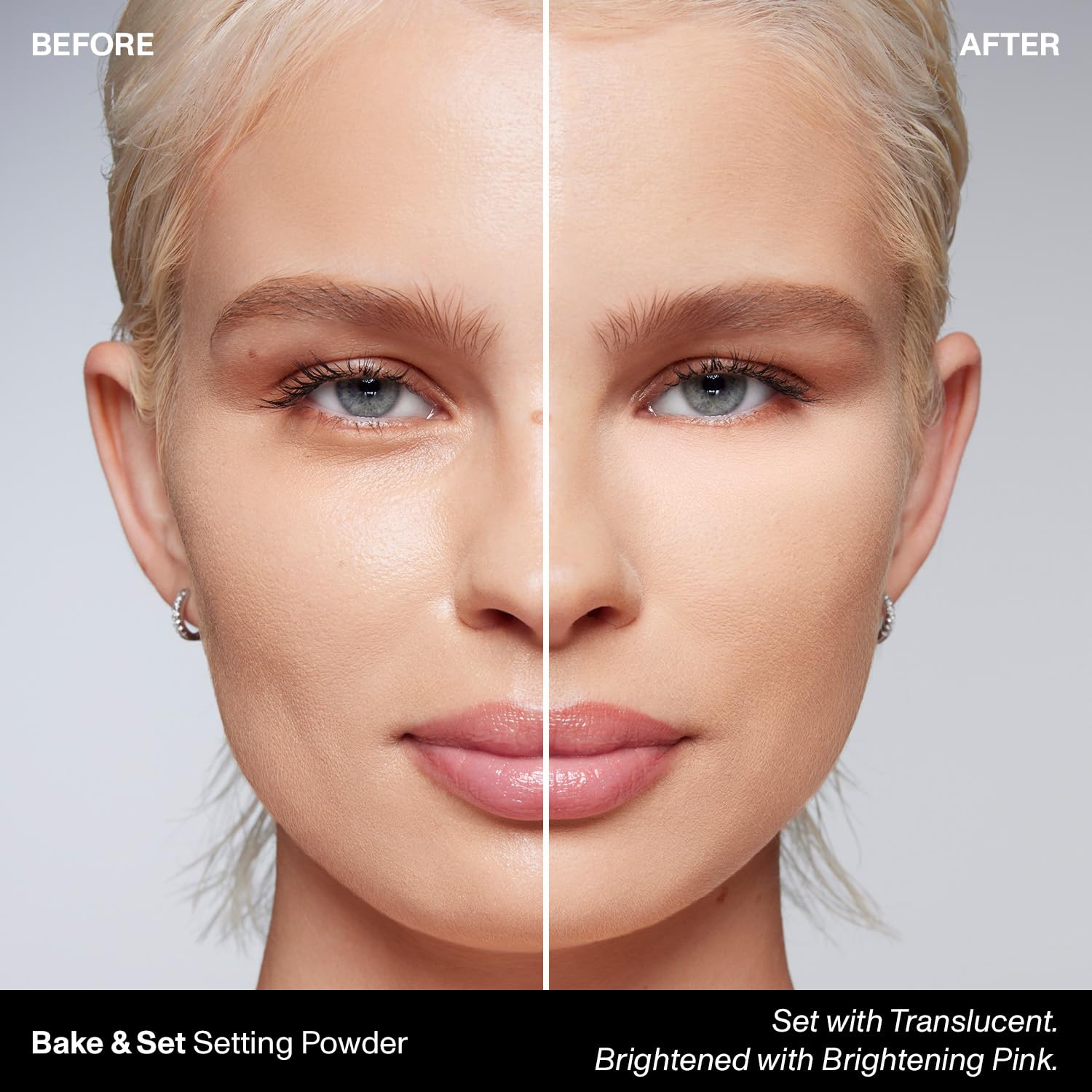 MORPHE Mini Bake & Set brush-tap application demonstrates even setting across the complexion.