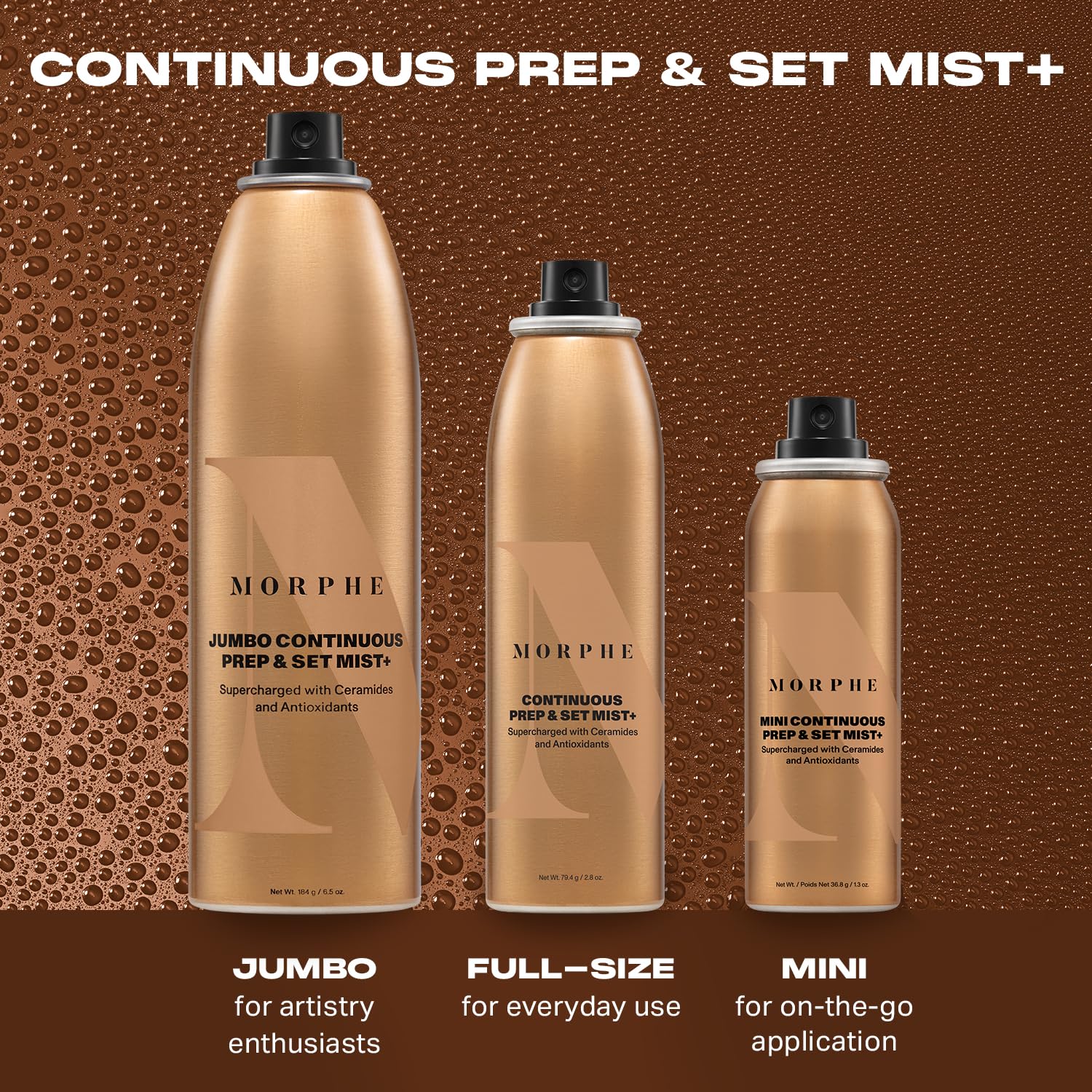 Atomizador Morphe Mini con ceramidas para nutrir la piel.