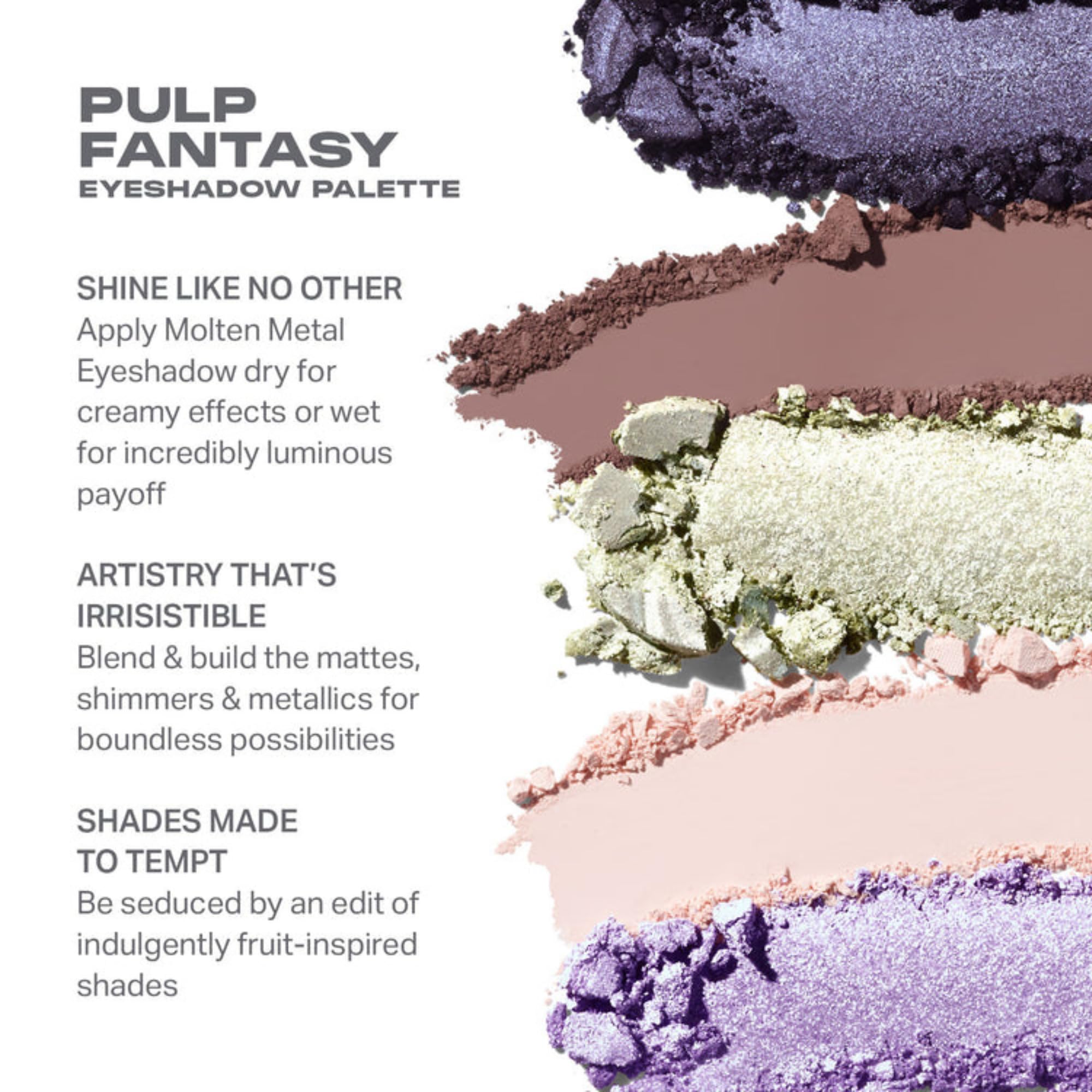 Morphe Pulp Fantasy Paleta: sombra con efecto metal fundido para brillo intenso.