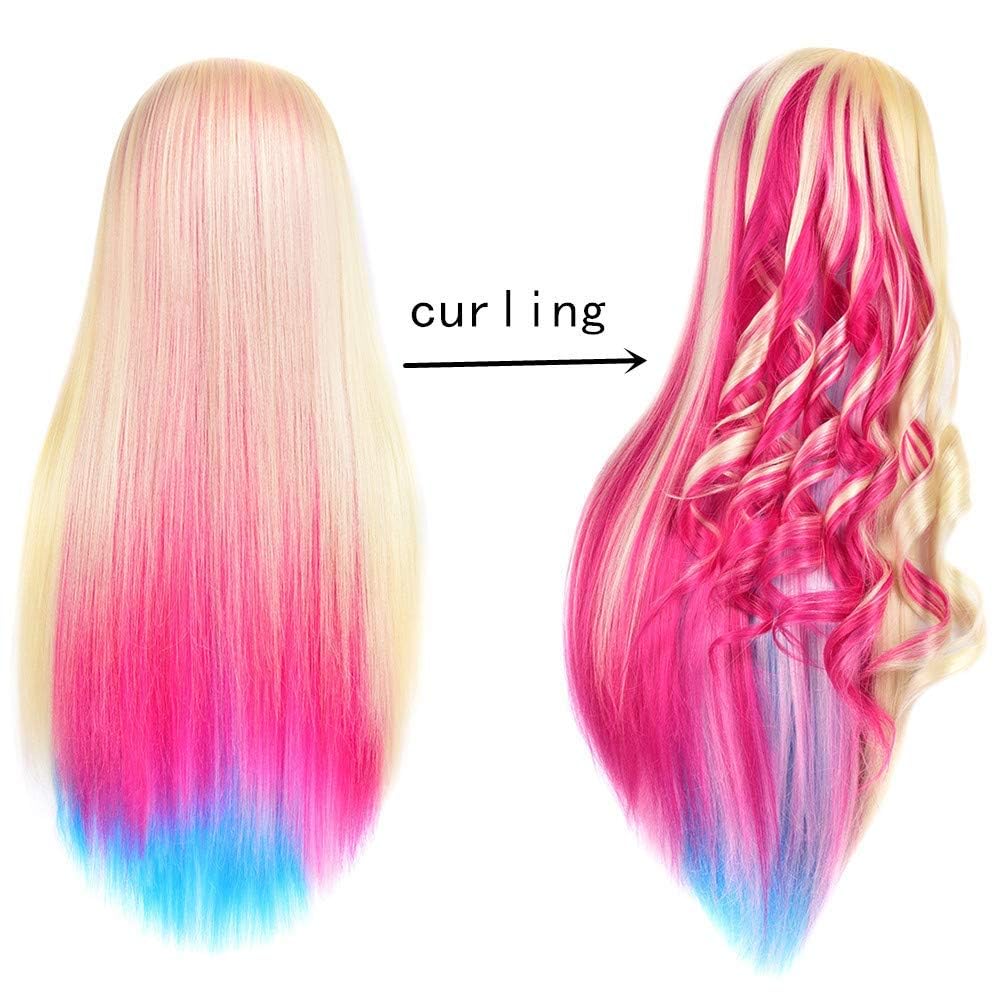 Morris cabeza de maniquí con cabello largo para planchado y curling