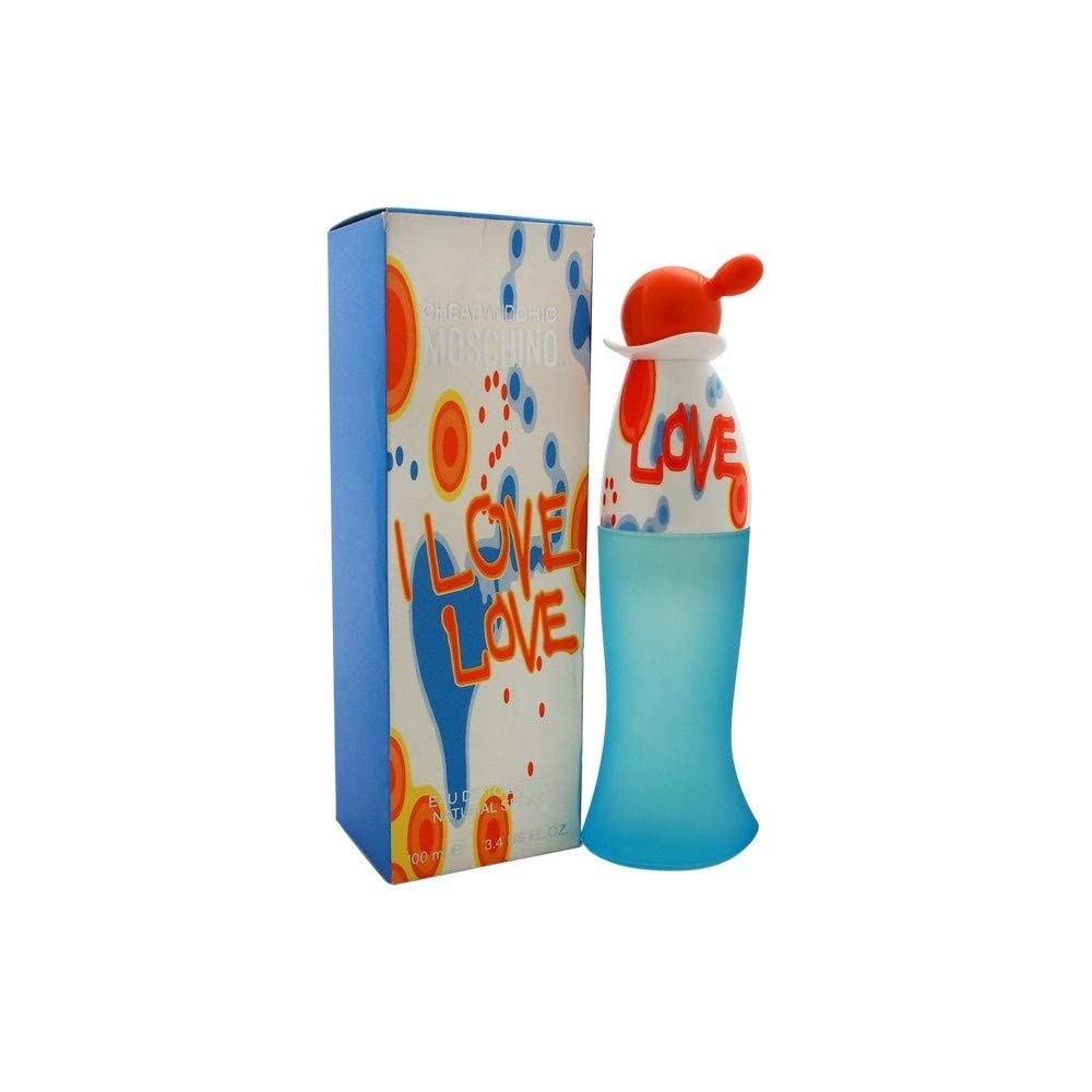 Moschino I Love Love, empaque con variaciones, perfecto para regalos o coleccionistas.