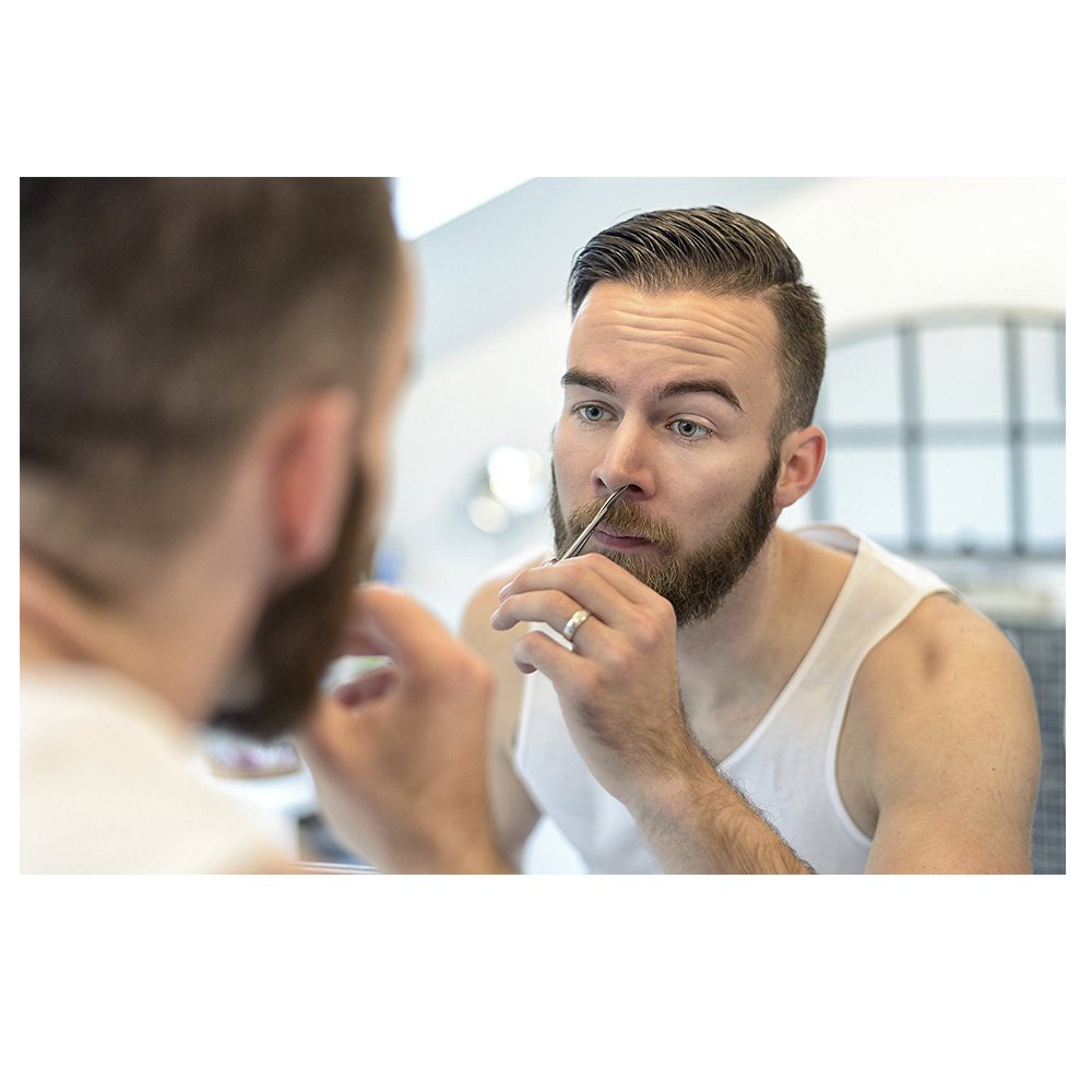 Motanar tijeras para barba, nariz y orejas con agarre estable.