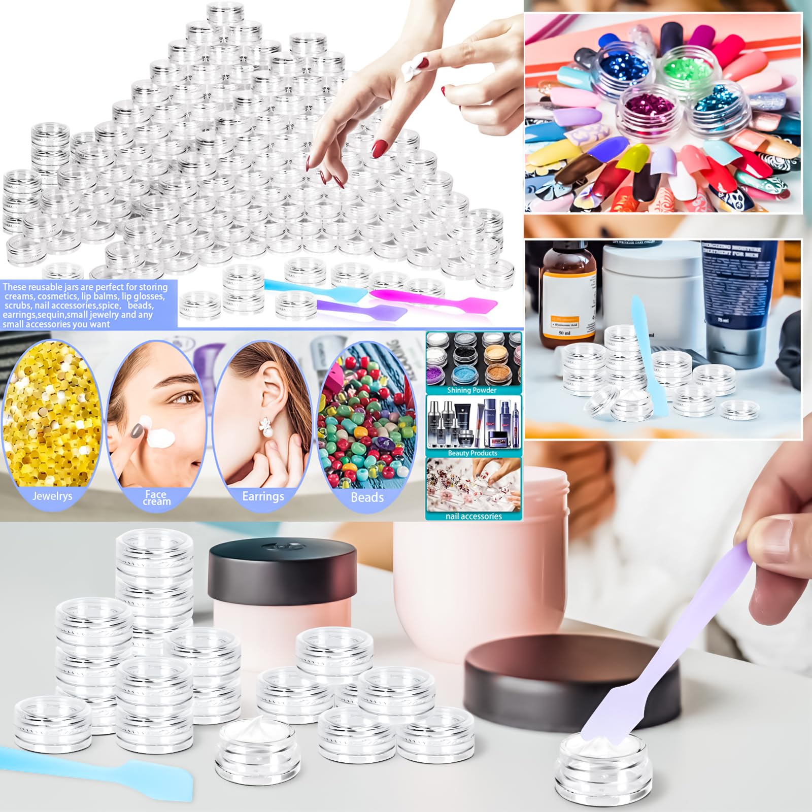 MotBach espátulas miniatura, 20 piezas, para porciones controladas de cosméticos.