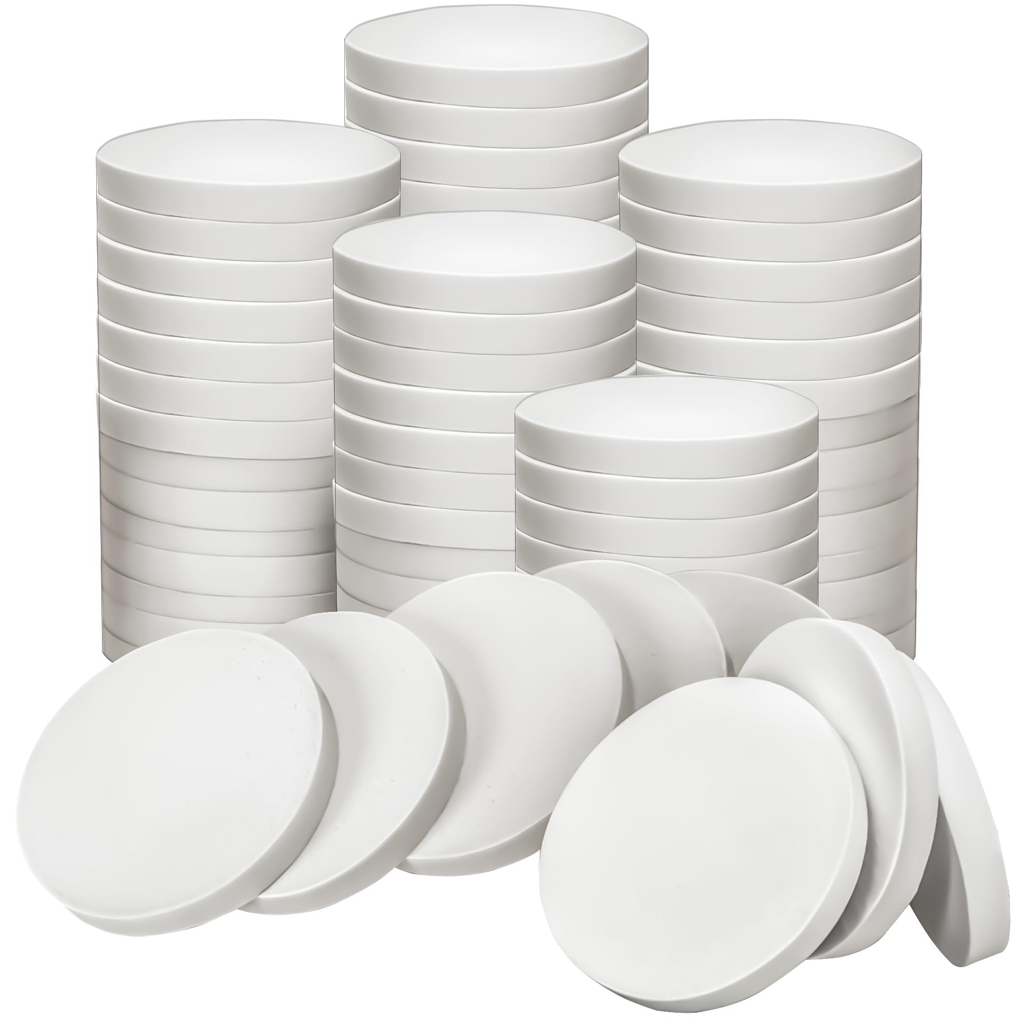 MotBach esponja de maquillaje blanca redonda, aplicación suave para base uniforme.