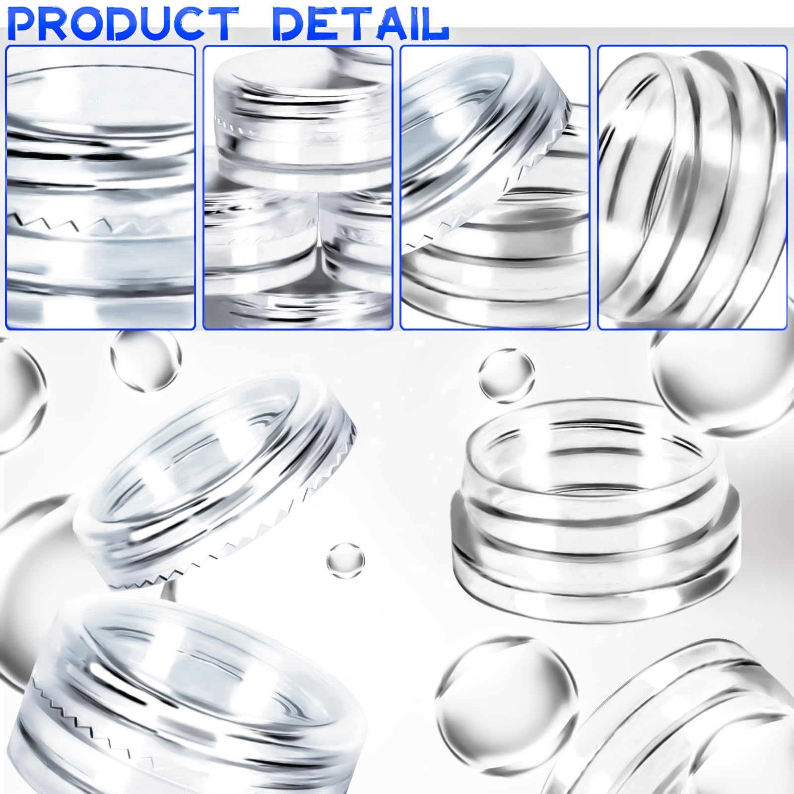 MotBach jarras cosméticas redondas claras, perfectas para cremas y muestras.