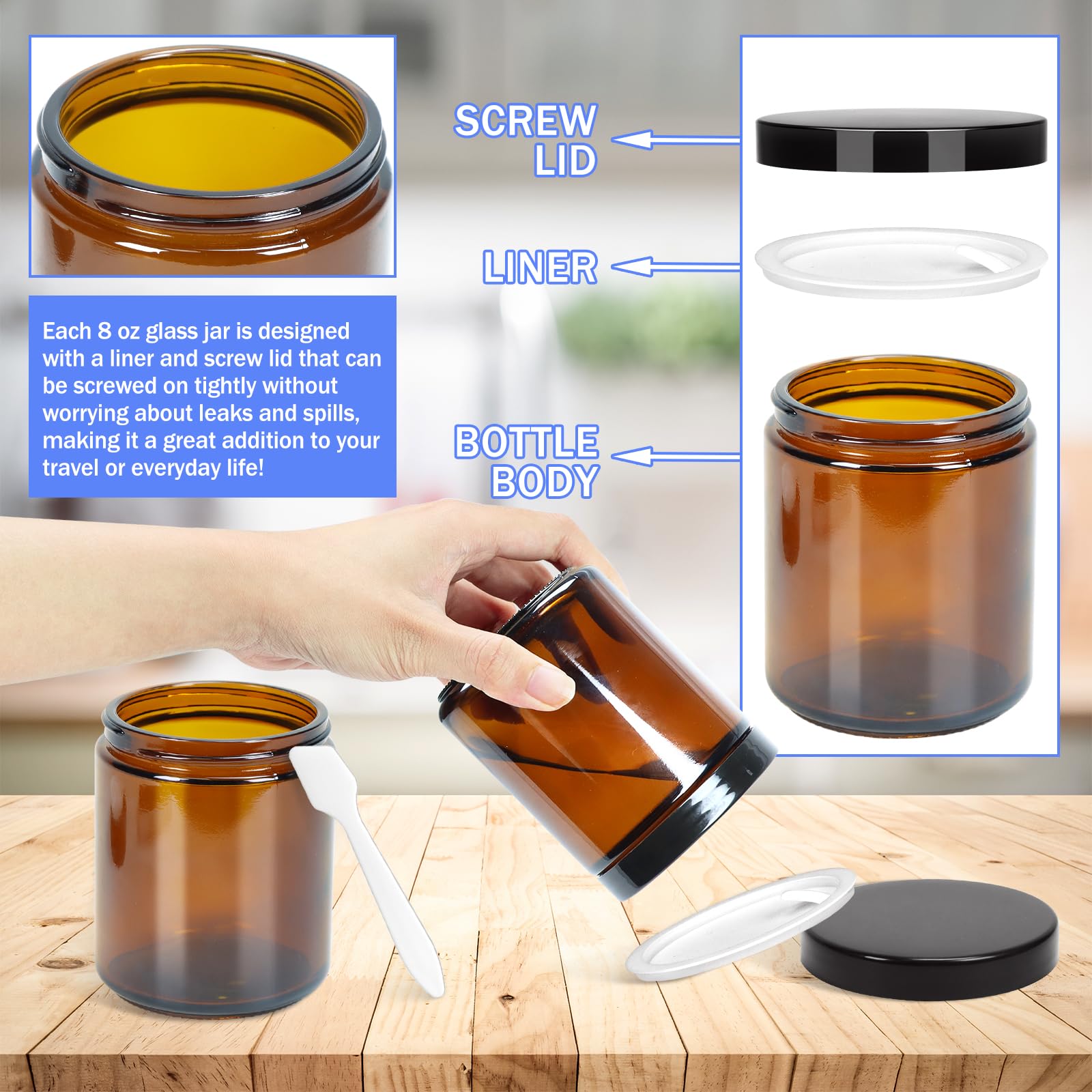 MotBach juego de viaje para cosméticos, envases reutilizables y ligeros.