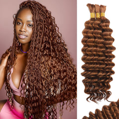 MOTFIN cabello humano para trenzas boho con rizo ondulado, suave y duradero.