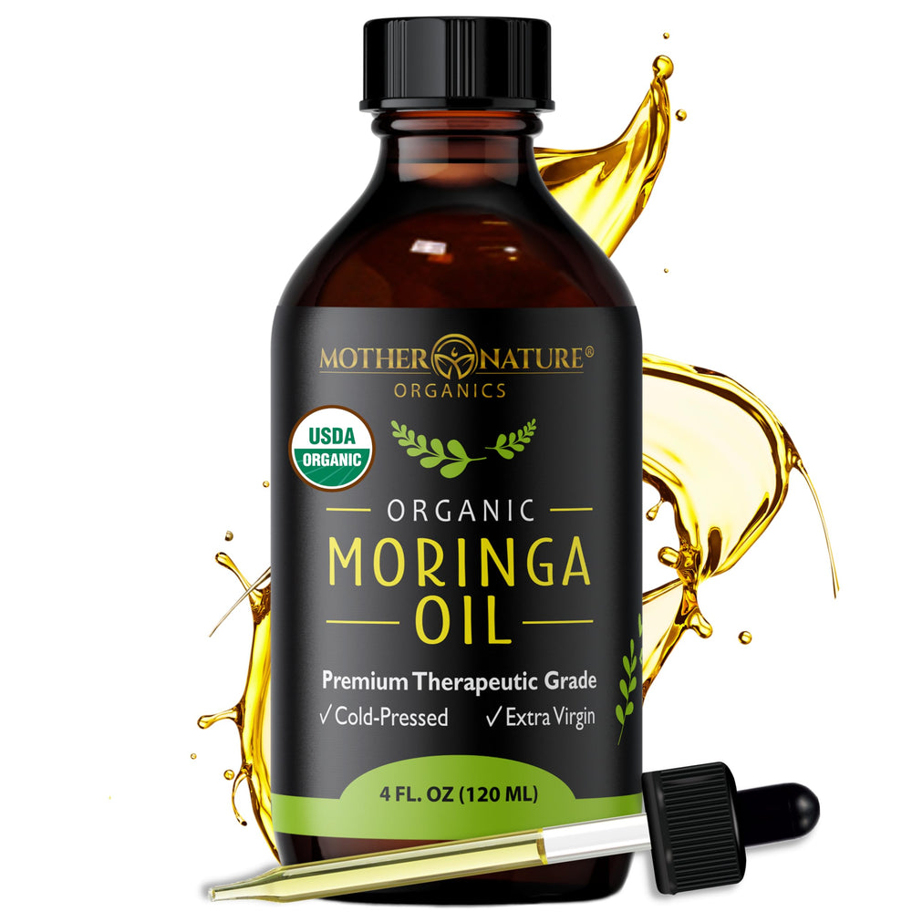 Mother Nature Organics Aceite de Moringa – botella de 4oz para uso facial y piel