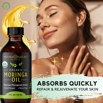 Mother Nature Organics Aceite de Moringa – cuidado del cabello para brillo y fuerza