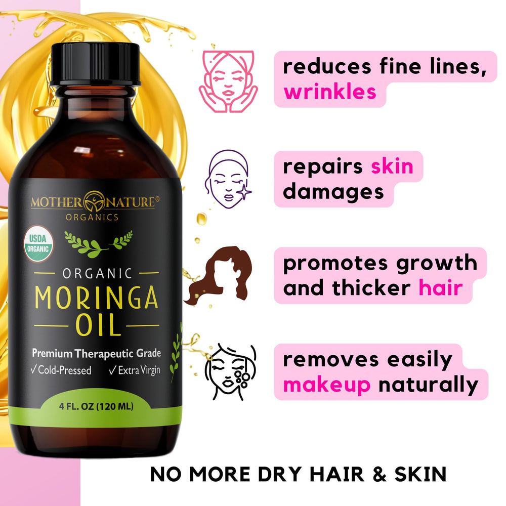 Mother Nature Organics Aceite de Moringa – envase práctico para uso diario