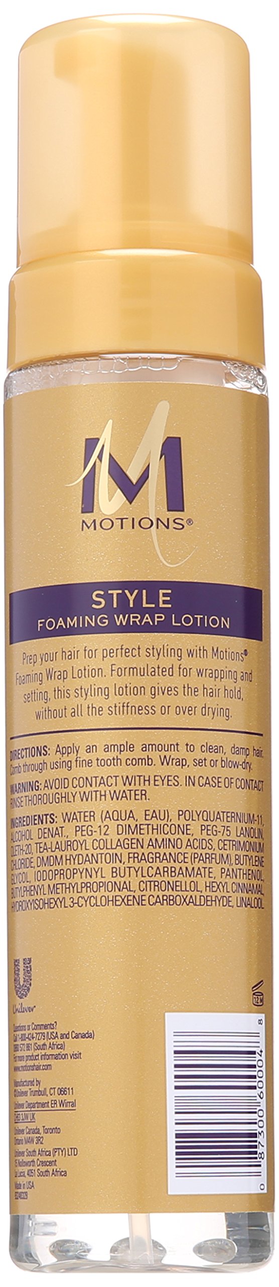 Motions loción espumosa para peinado aplicación, control suave