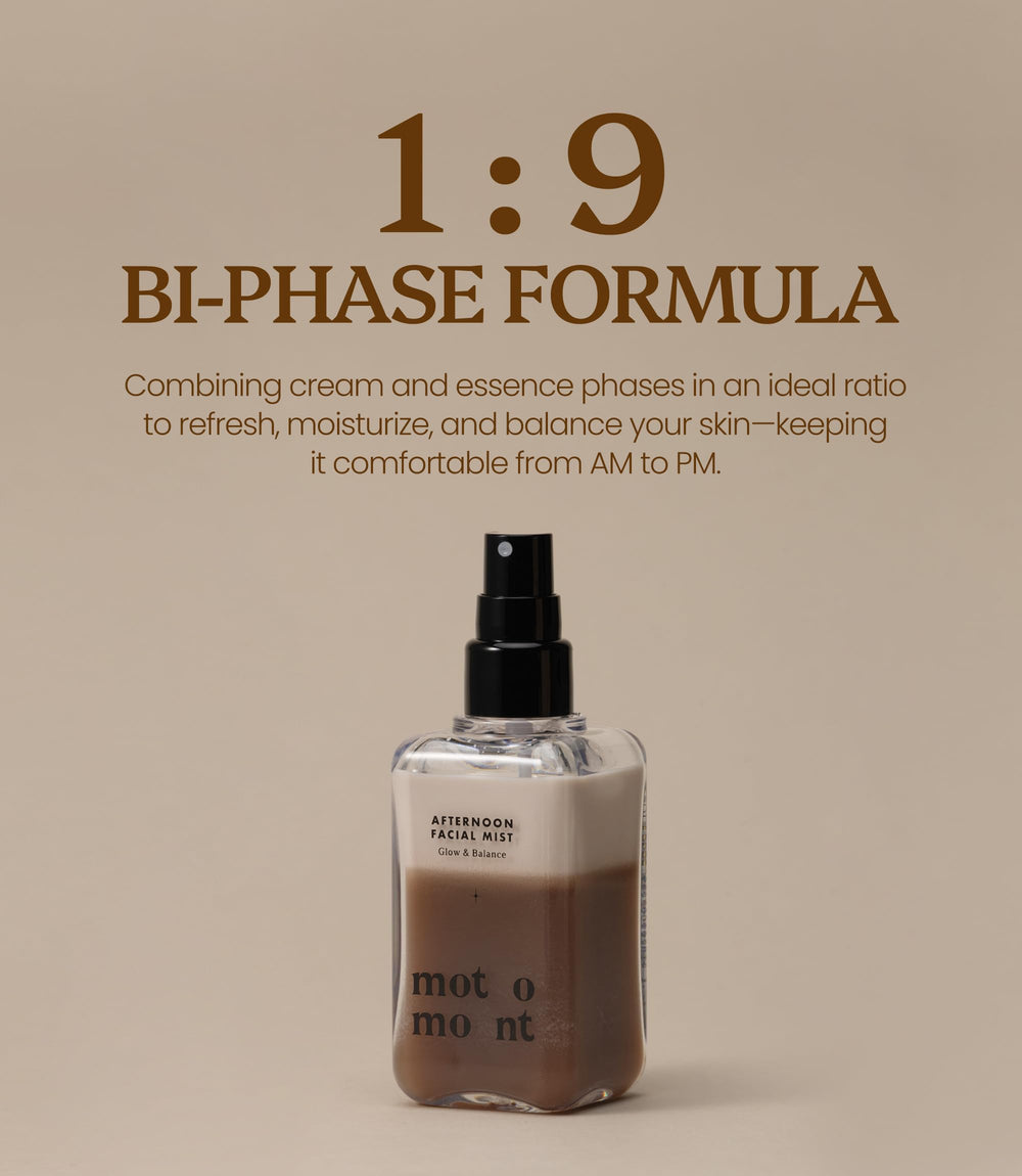 Motomont Milk Tea Mist, diseño de embalaje elegante para uso diario