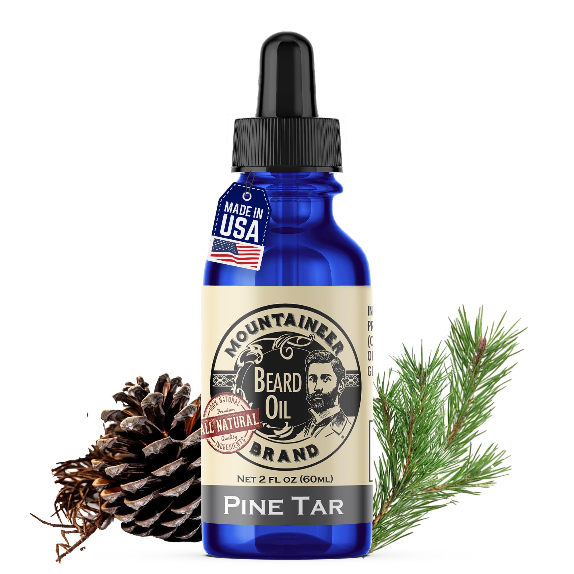 Aceite para barba Mountaineer Brand con aroma a pino para hidratación suave.