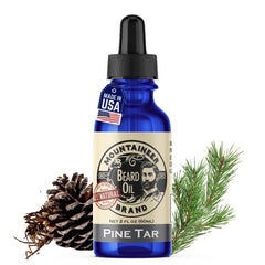Aceite para barba Mountaineer Brand con aroma a pino para hidratación suave.