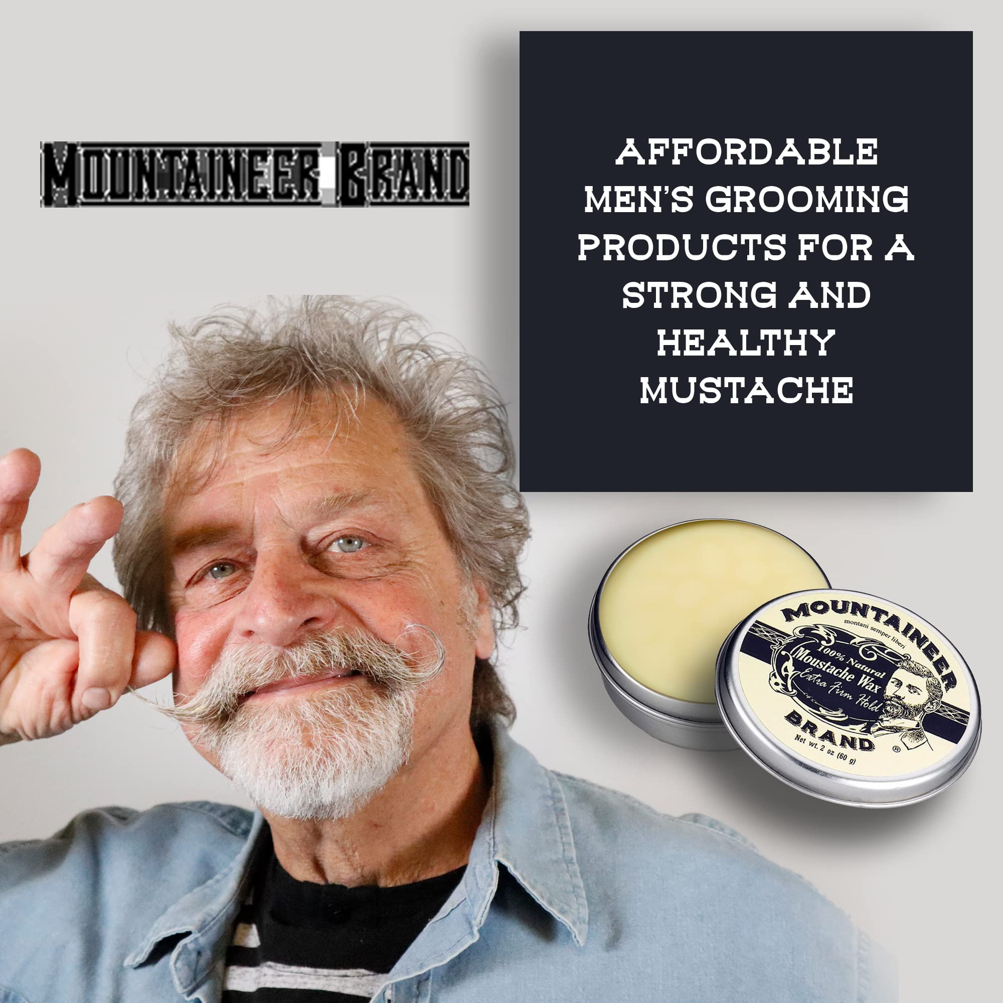 Ingredientes naturales y aceites que acondicionan la piel alrededor del bigote.
