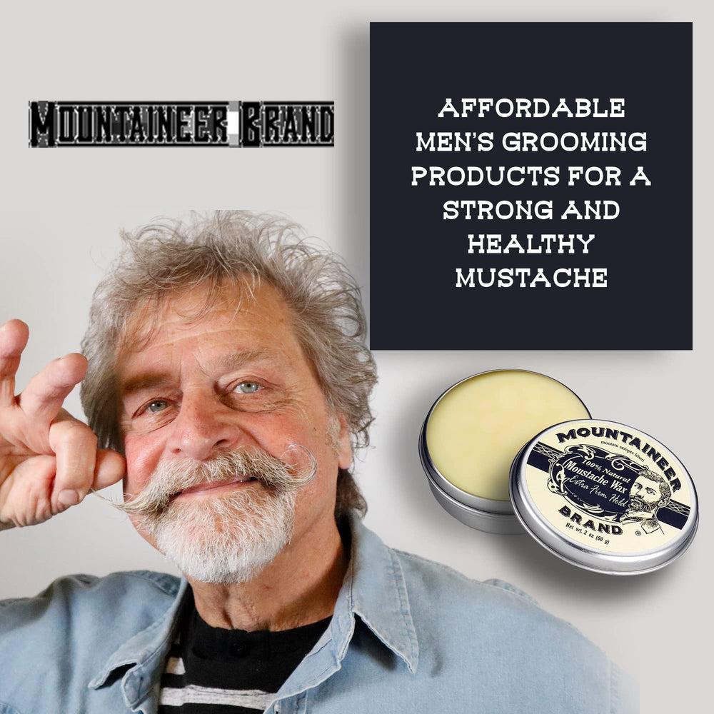Ingredientes naturales y aceites que acondicionan la piel alrededor del bigote.