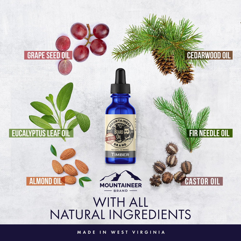Uso diario de Mountaineer Brand para barba nutrida y manejable.