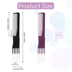 Mozeat Lens: peine negro con punta metálica, mango antideslizante para control.