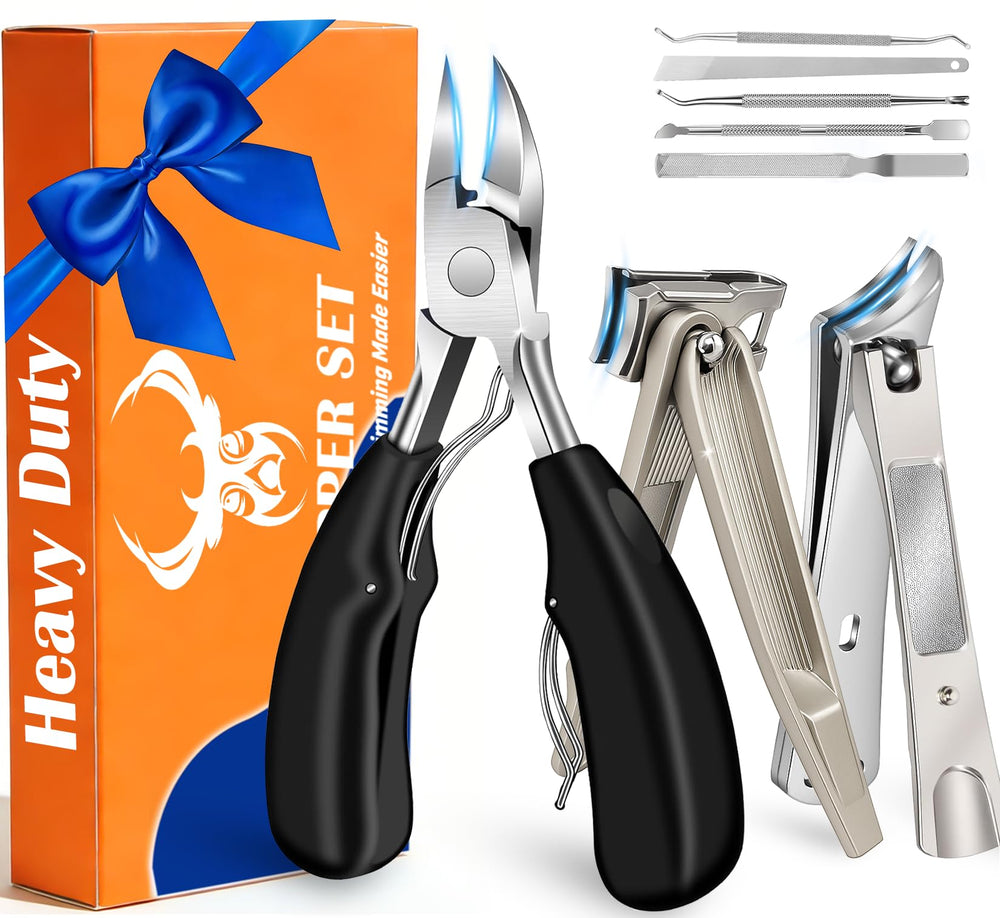 MPKDZNE ensemble 8 en 1: coupe-ongles polyvalent pour ongles épais à domicile.
