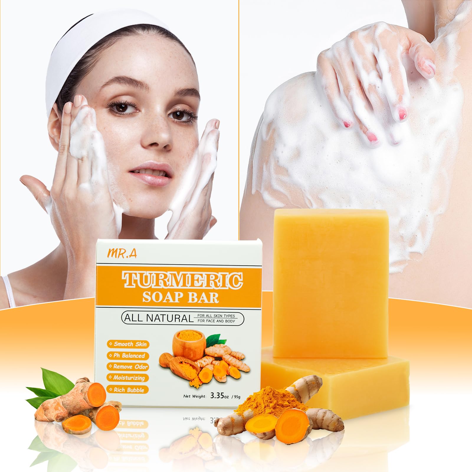 MR.A: ingredientes naturales con cúrcuma y vitaminas C y E en la fórmula