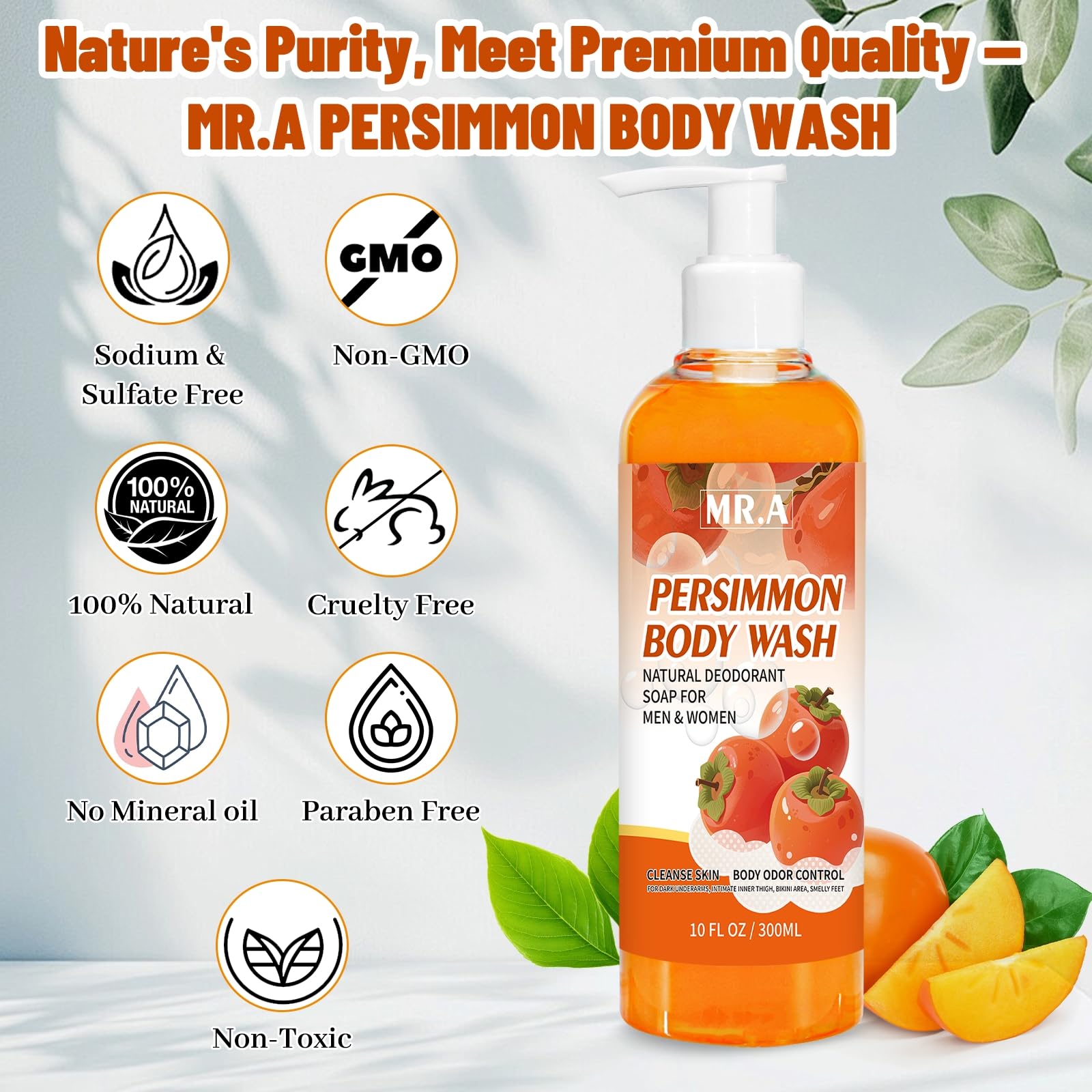 MR.A Persimmon: ingredientes naturales para una limpieza suave.