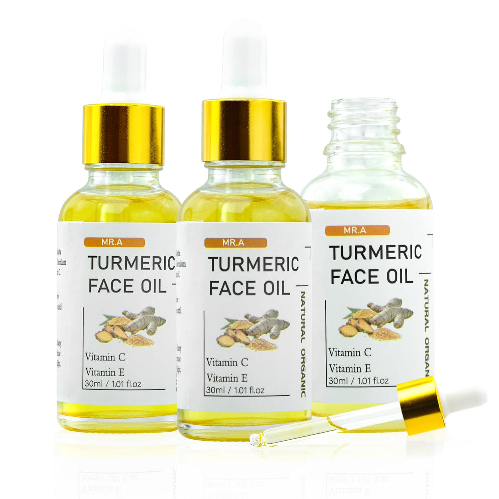 MR.A Turmeric Oil, botella frontal, ideal para iniciar la rutina de cuidado.