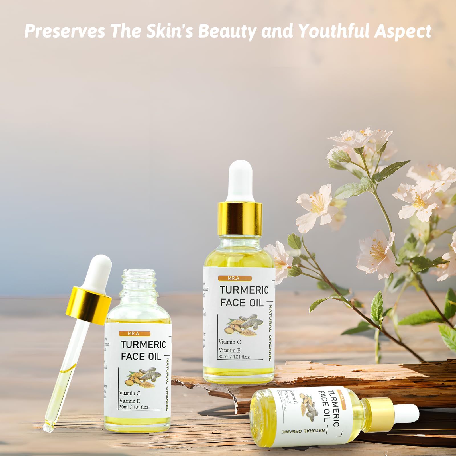 MR.A Turmeric Oil, pack de tres botellas de 30 ml.