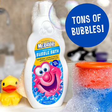 Mr. Bubble Baño Extra Suave, sin colorantes ni fragancia, baño seguro para niños.