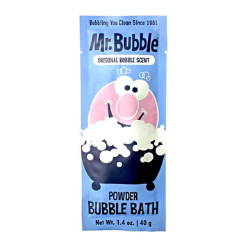 Mr. Bubble Retro en tina con burbujas, espuma abundante para juego y relajación.