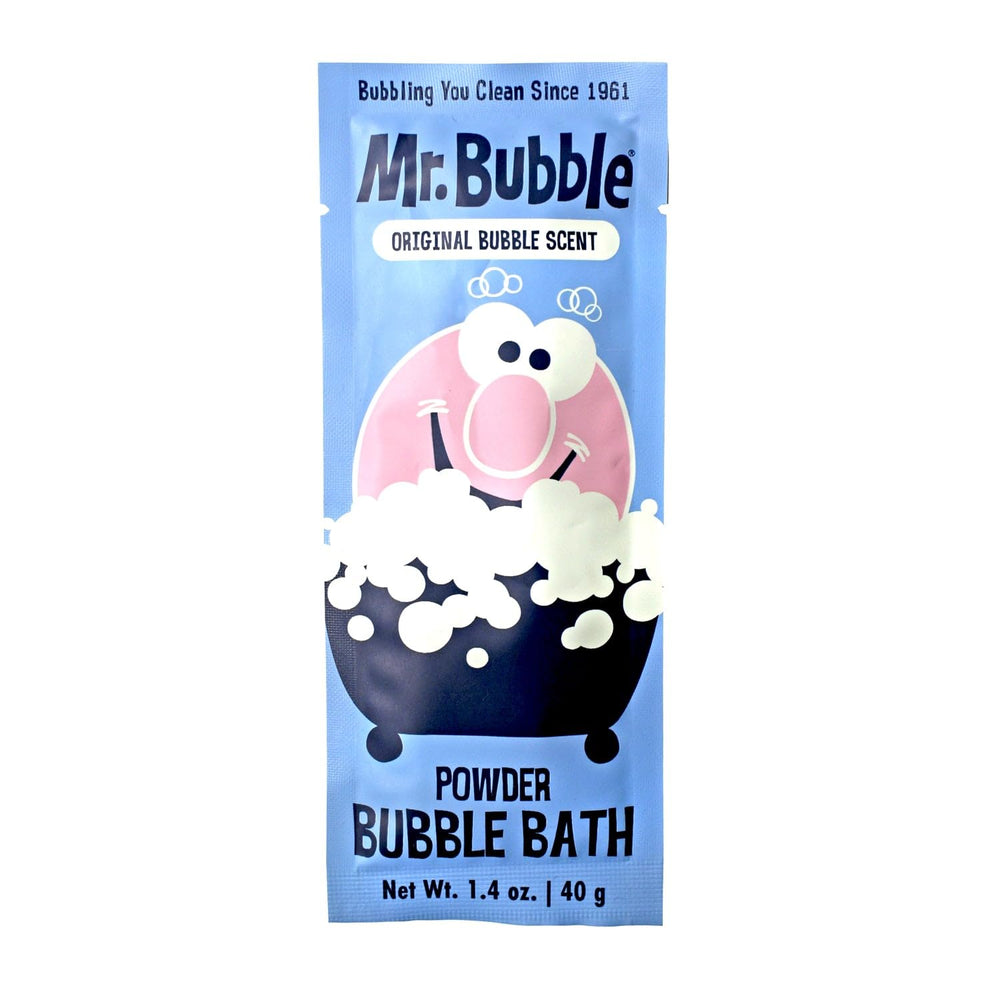Mr. Bubble Retro en tina con burbujas, espuma abundante para juego y relajación.