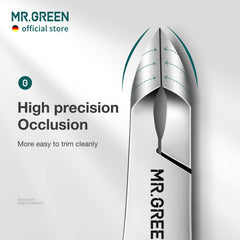 MR.GREEN hoja inclinada, ángulo óptimo para recortes precisos sin bloquear la visión.