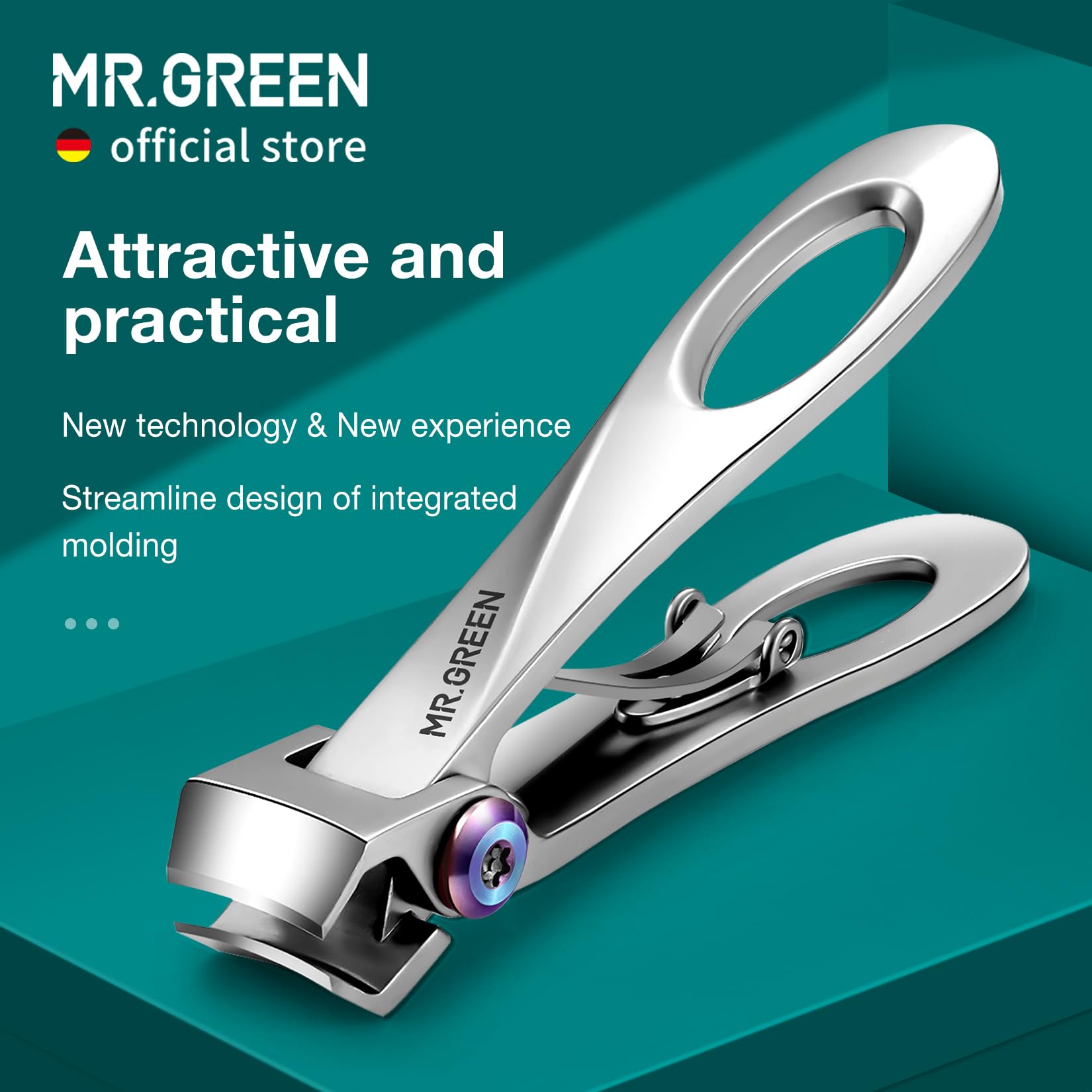 MR.GREEN cortaúñas con diseño interior de metalurgia en polvo para mayor durabilidad.
