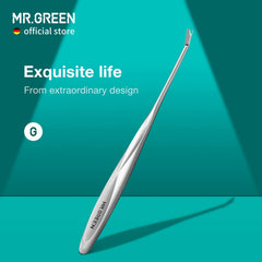 MR.GREEN empujador de cuticulas con diseno en V para remover cuticulas sin dañar